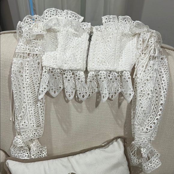 Bardot white lace off the shoulder top - Picture 5 of 7